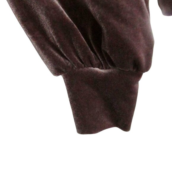 MADEWELL Womens Taupe Velvet Long Sleeve Pullover Top  S Lounge Tee - Picture 5 of 12